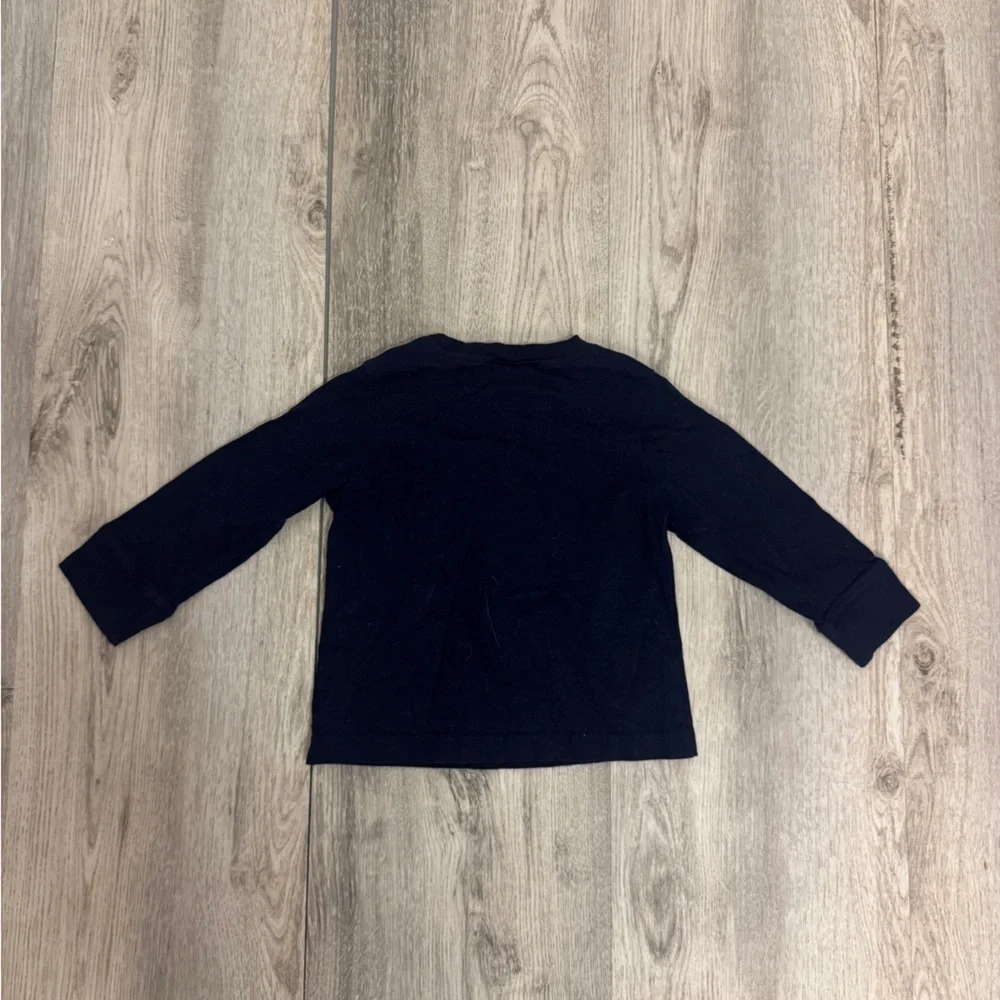 Gymboree Navy Long Sleeve Shirt with Orange Tie Turkey Design